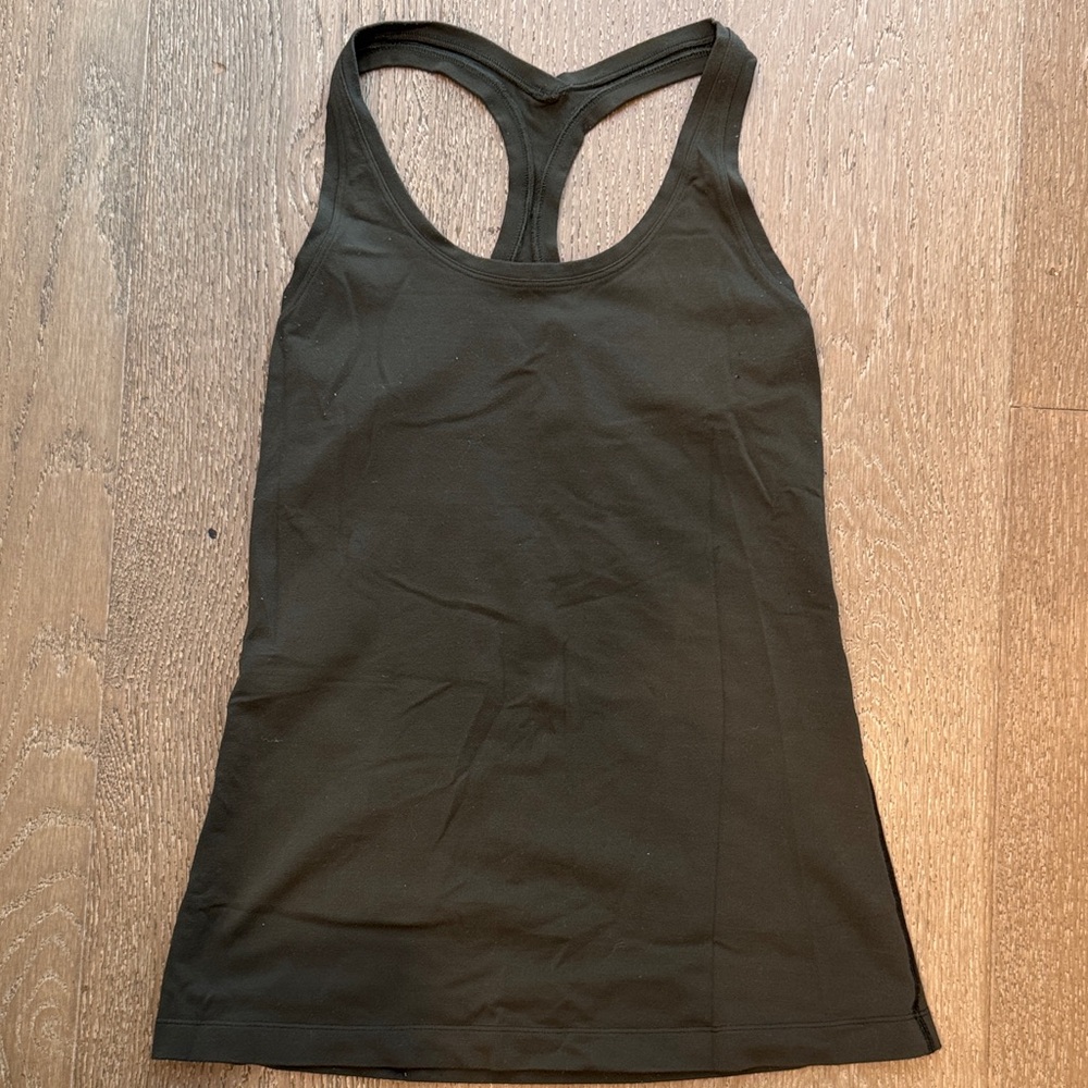 Dark olive cool racerback tank